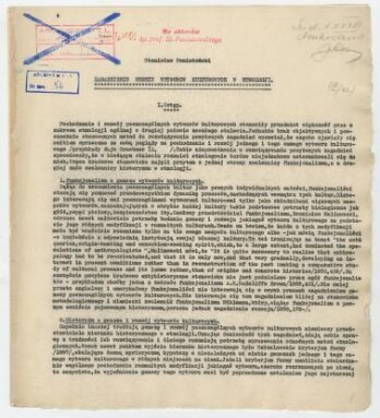 Zagadnienia genezy wytworów kulturowych w etnologii (maszynopis)