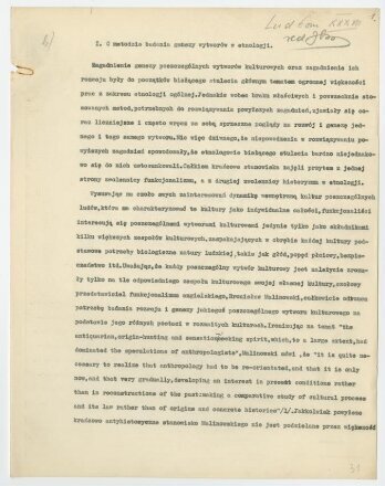 O metodzie badania genezy wytworów w etnologii