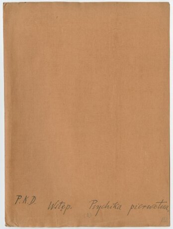 Psychika pierwotna - wstęp. Czlowiek (Mężczyzna). Religia (wykłady 1933/1934).